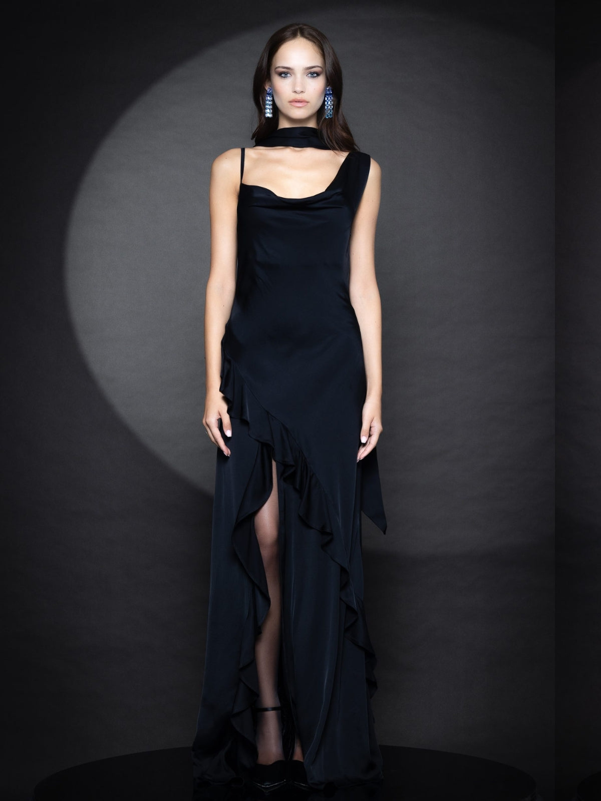 Adaline Satin Dress Brown