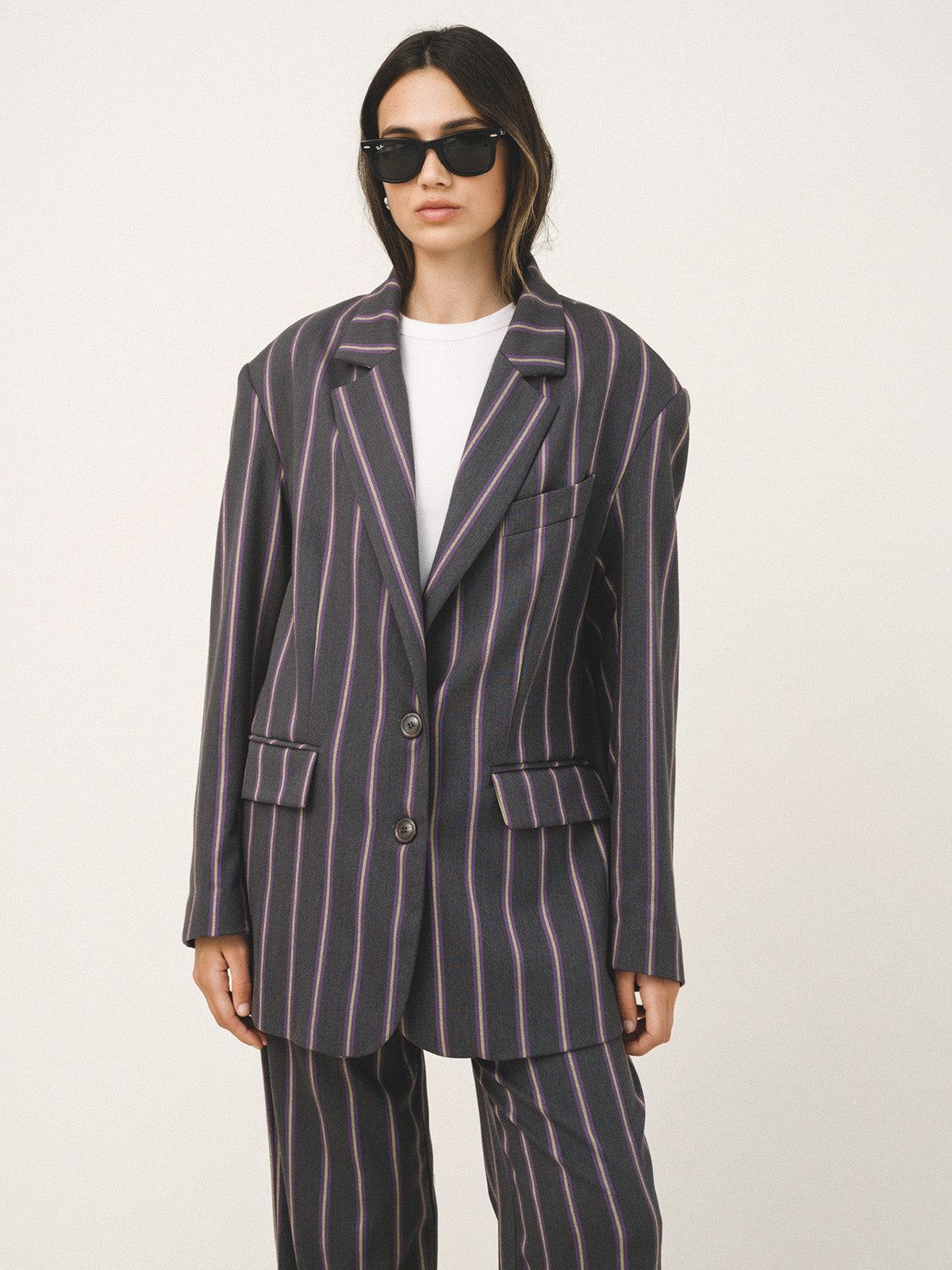 HADLEY Striped Oversized Jacket