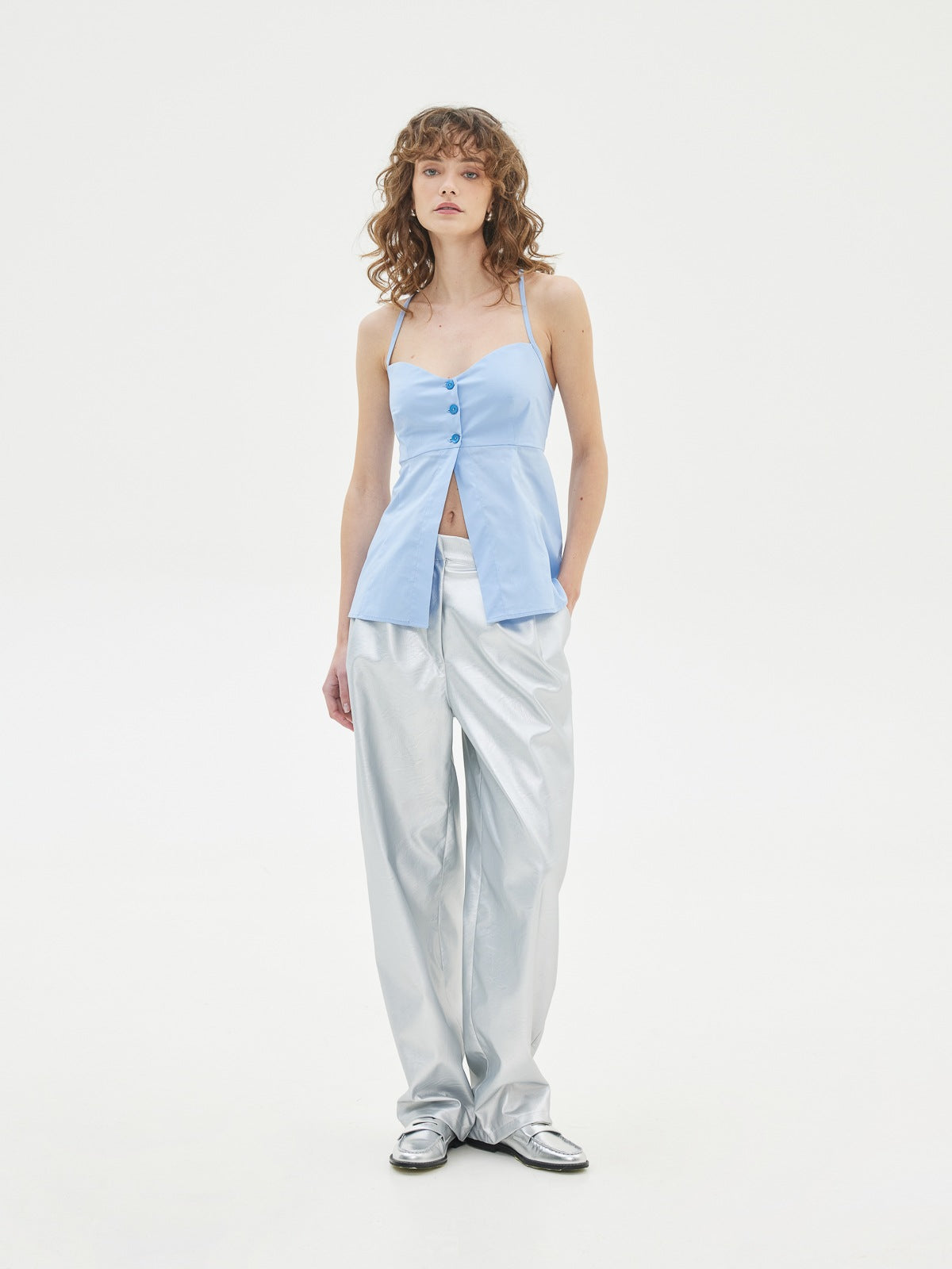 Andree Silver Leather Pants