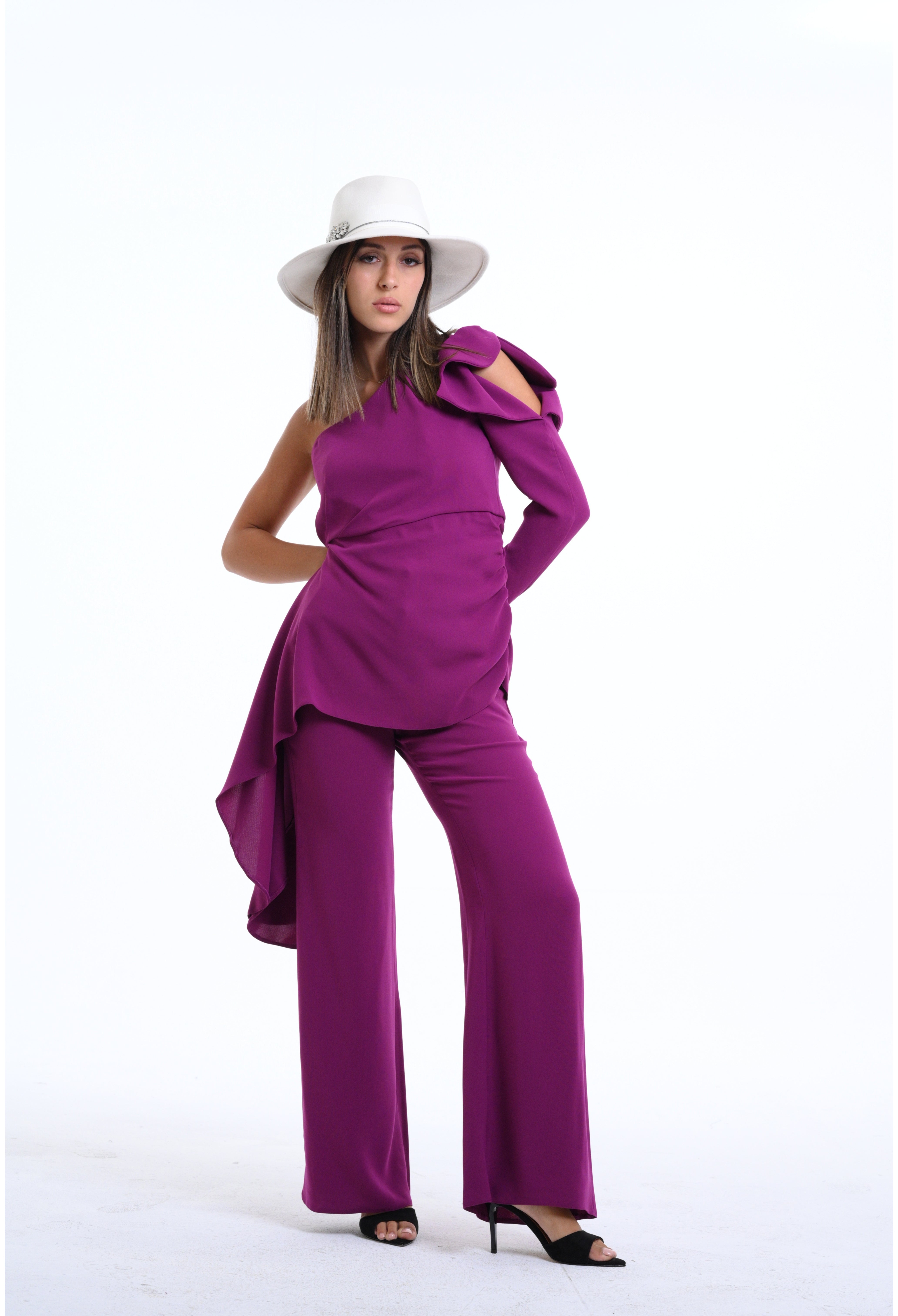 Shimmer Top & Pant Plum