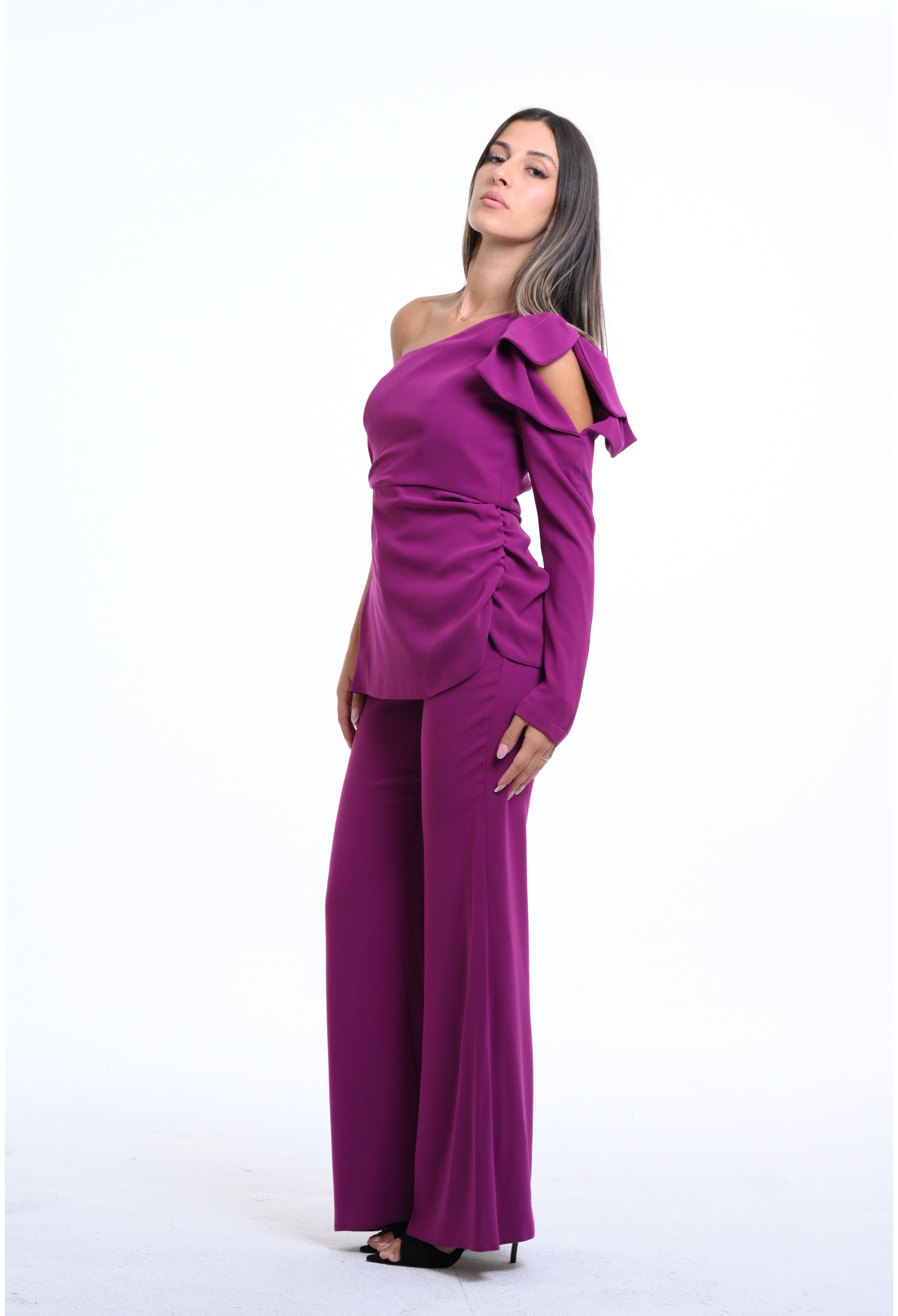 Shimmer Top & Pant Plum