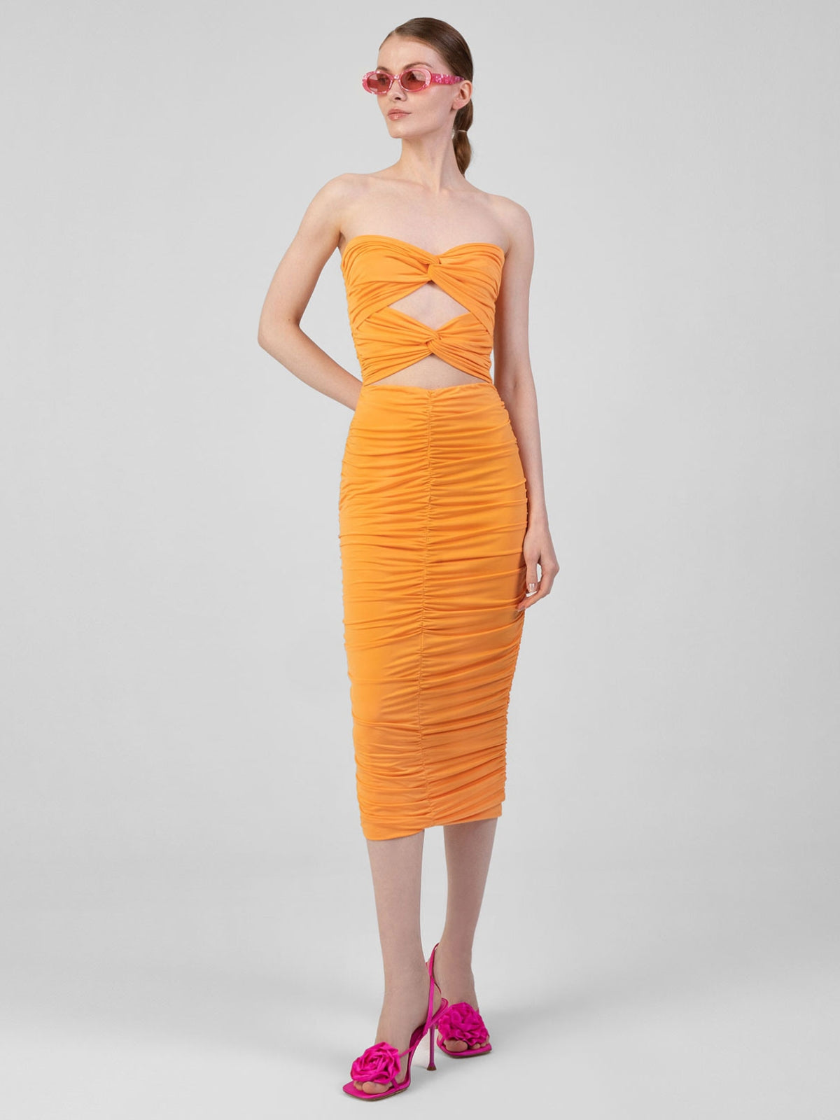 Irene Midi Dress Orange