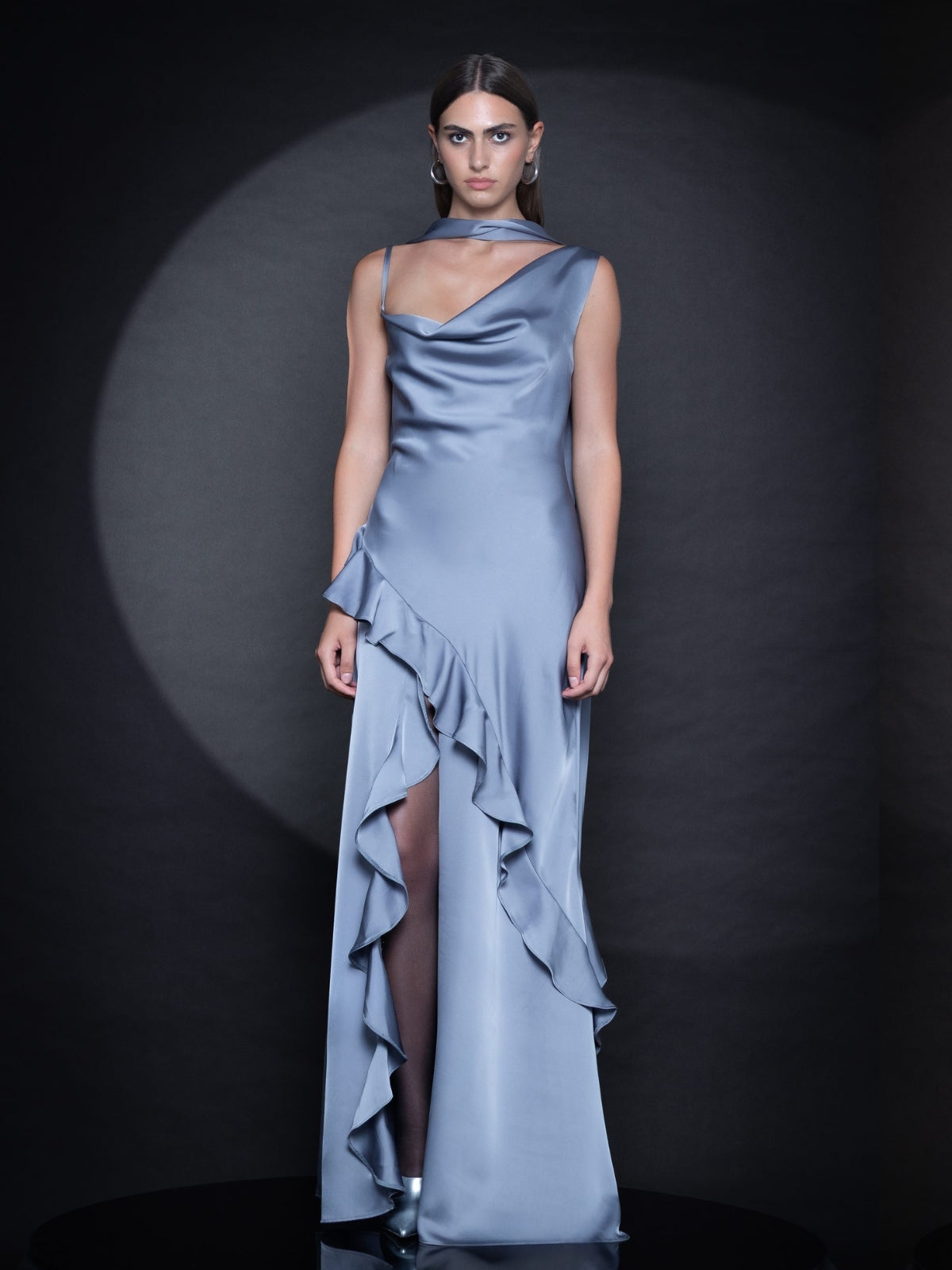 Adaline Satin Dress Brown