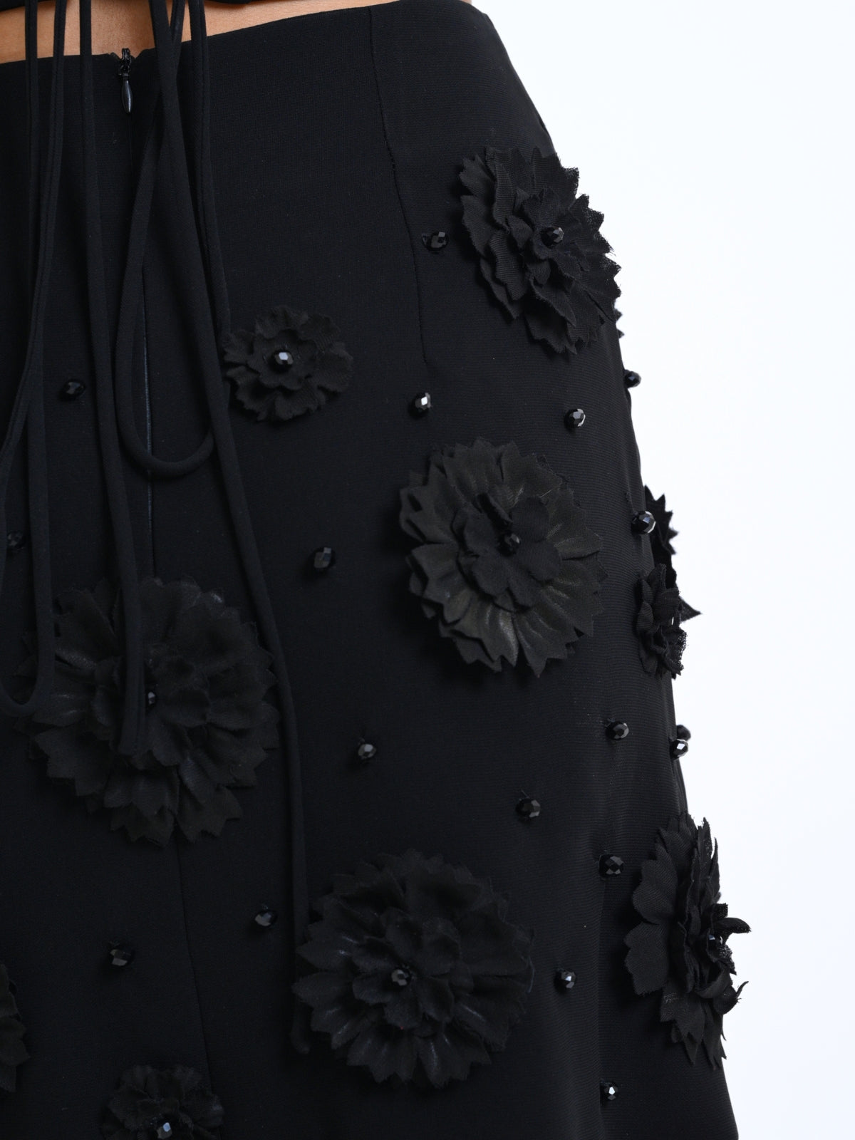 Valentino Crop Top & Skirt Black