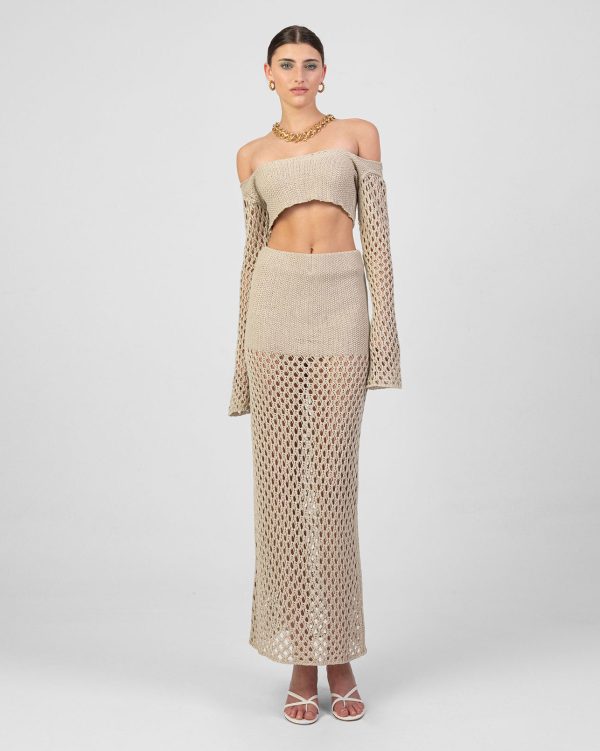 Dione Top & Skirt Beige