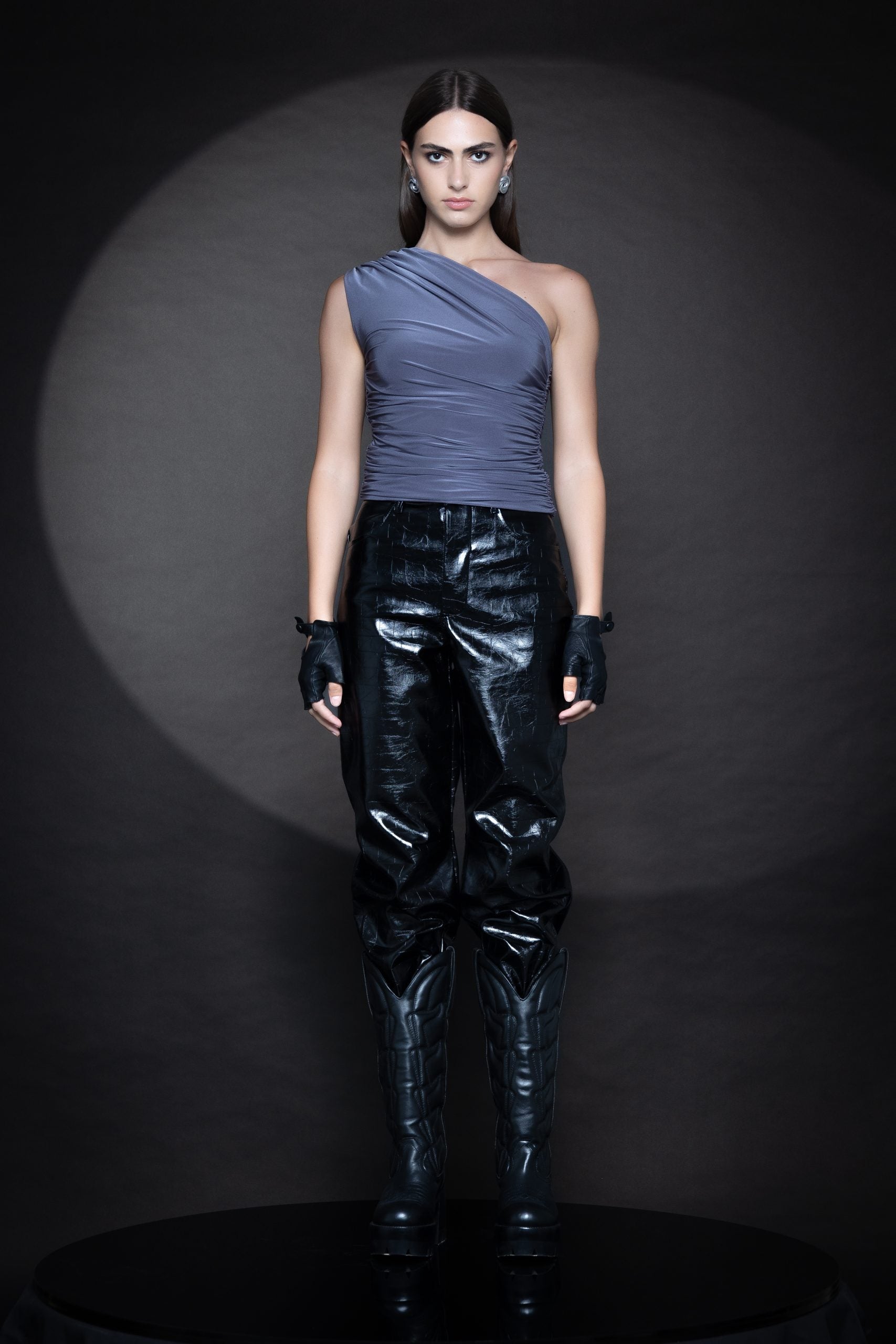 Alaia Leather Barrel Pants
