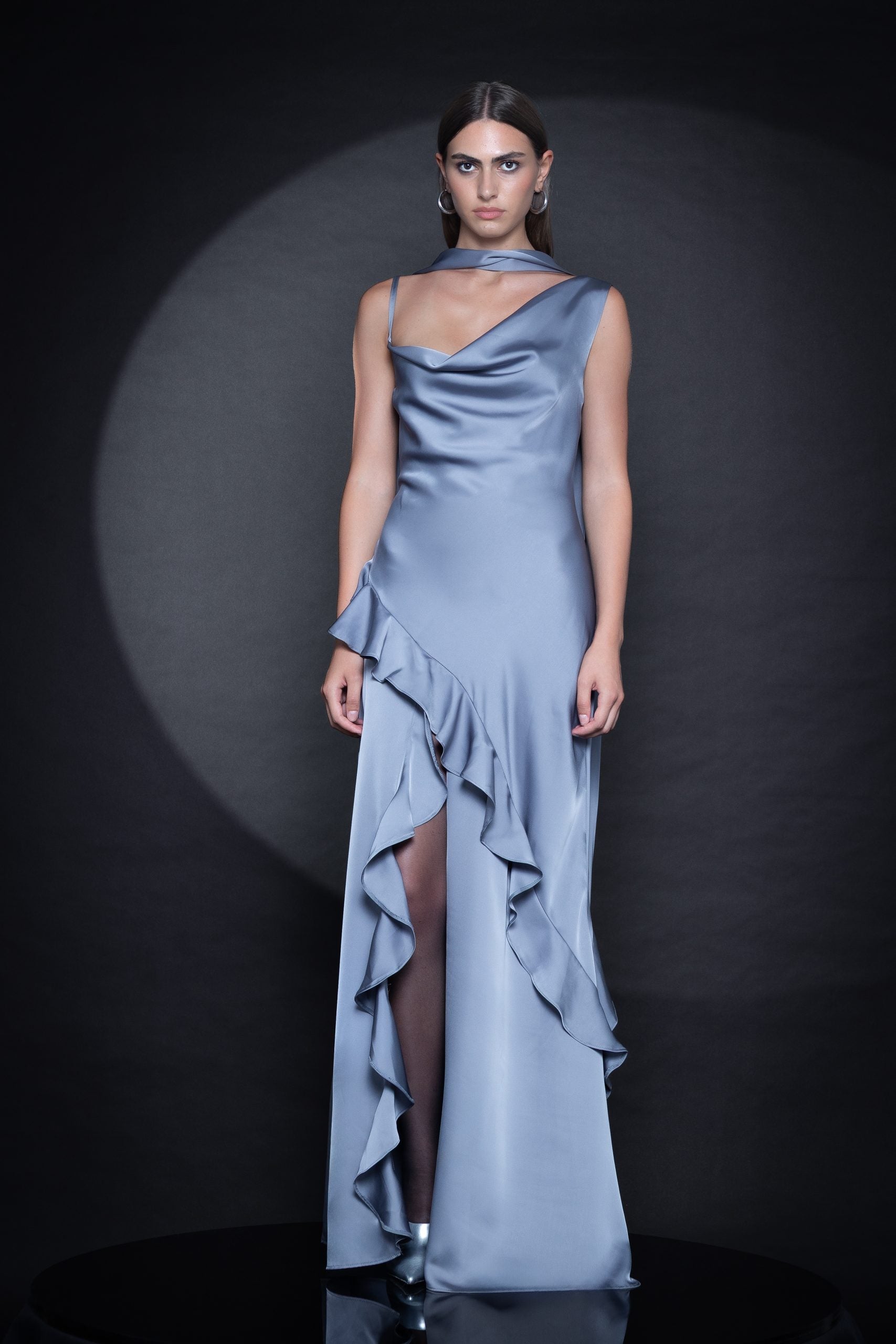 Adaline Satin Dress Brown
