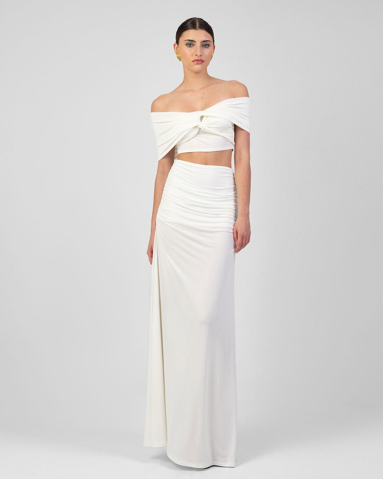 Danae Top & Skirt White