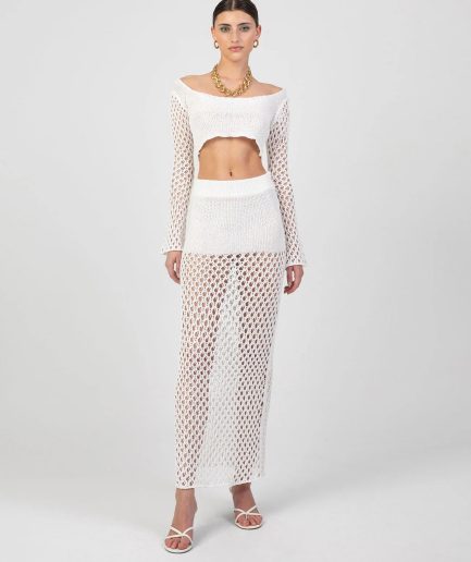 Dione Top & Skirt White