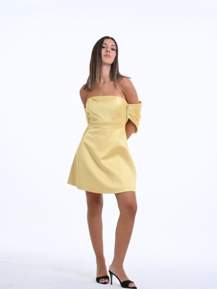 Daiana Puff Sleeves Yellow Dress