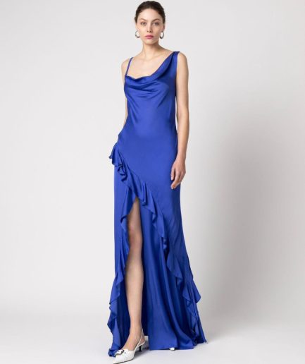 Adaline Satin Dress Blue